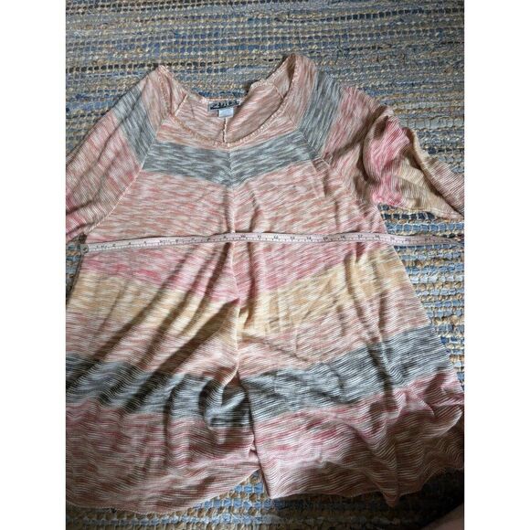 Pink Gray L/S Knit Tunic L Vneck Bohemian Fairy Grunge Ethereal Romantic Whimsy - Picture 6 of 7